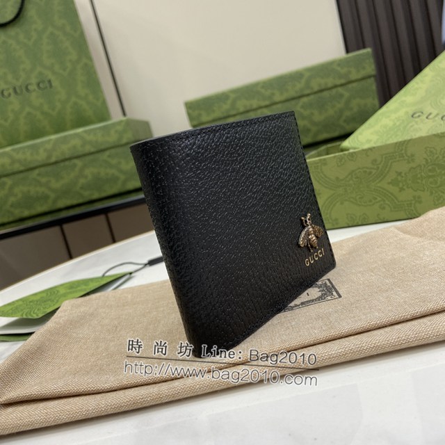 Gucci專櫃古馳最新款Marmont系列皮革雙折錢包男士短夾 jh2237型號：523664